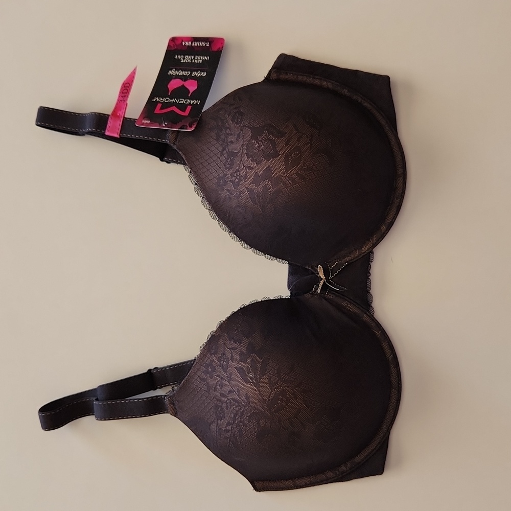 Maidenform extra coverage t-shirt bra 34DD Black